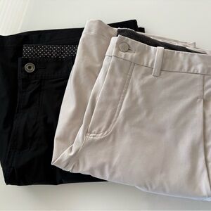 lululemon athletica Men's Flat-Front Shorts — Black and Beige